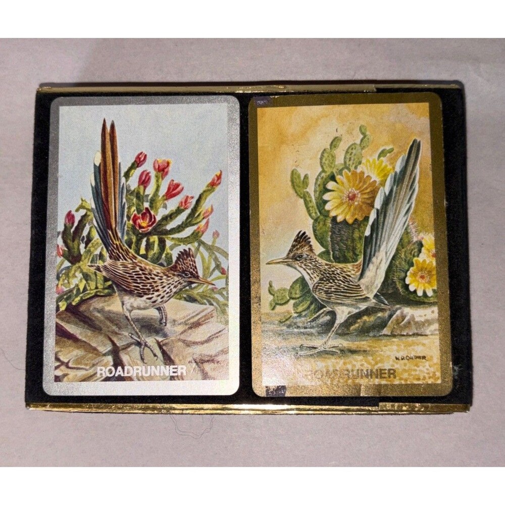 Vintage Congress Playing Cards Double Deck Set Roadrunner Cacti Gaither Complete